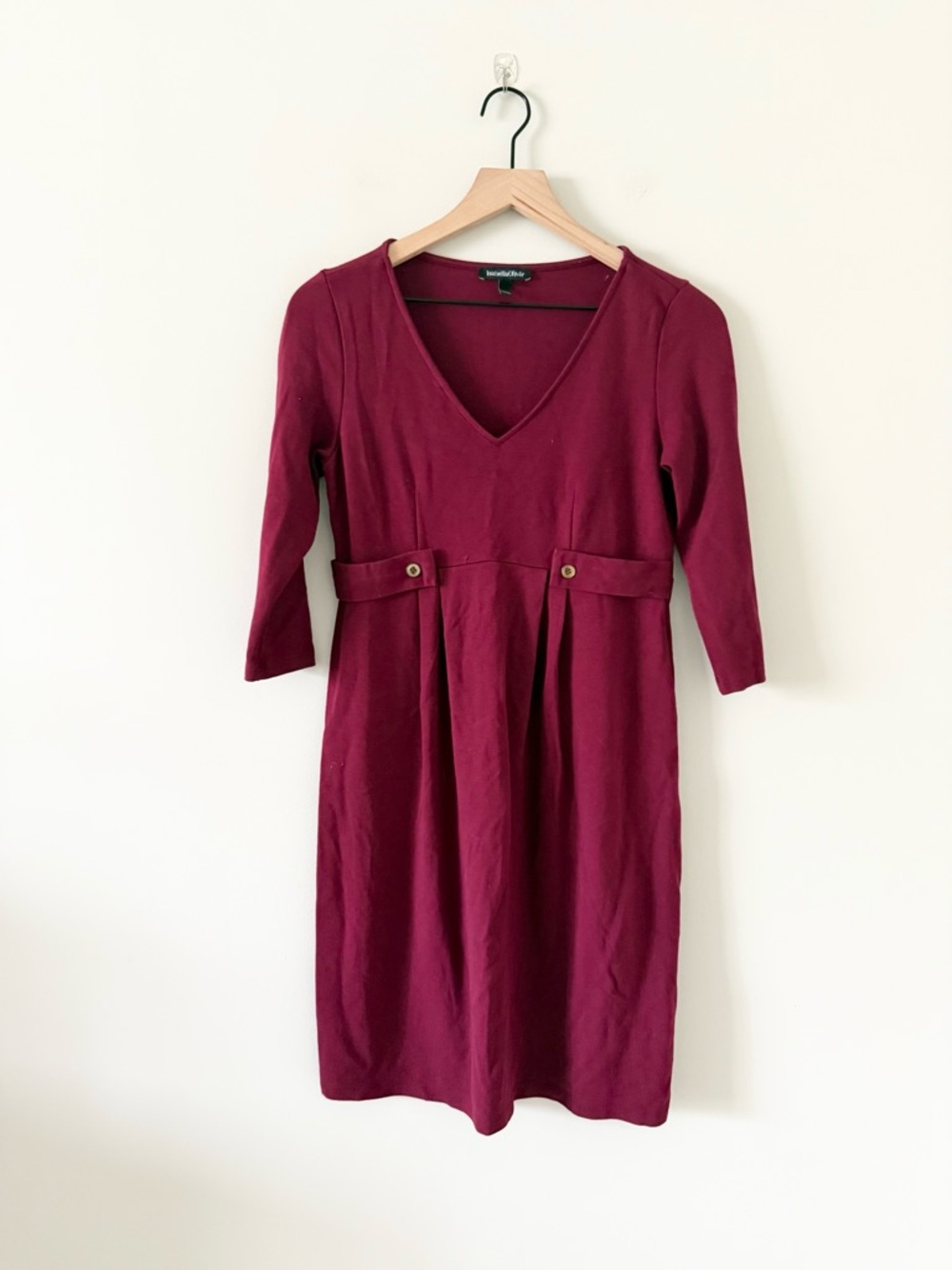 Isabella Oliver Maternity Maroon V-Neck Knit Dress Size 2 (S/M)